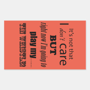 I Care Tin Whistle Rectangular Sticker
