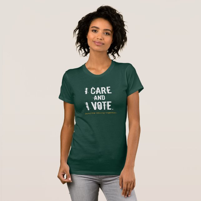 I care womens tee` T-Shirt (Front Full)
