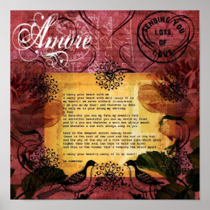 I Carry Your Heart Original Mixed Media Art Print