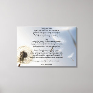 I Carry Your Heart poem by E. E. Cummings Canvas Print
