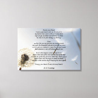 I Carry Your Heart poem by E. E. Cummings Canvas Print
