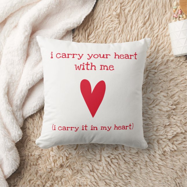 I carry your heart | Poem by E.E. Cummings Cushion (Blanket)