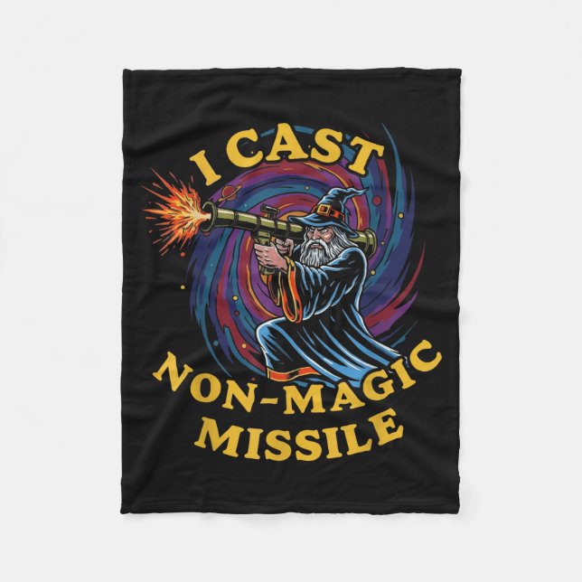 I Cast Non-magic Missile Funny Wizard Parody Meme  Fleece Blanket (Front)