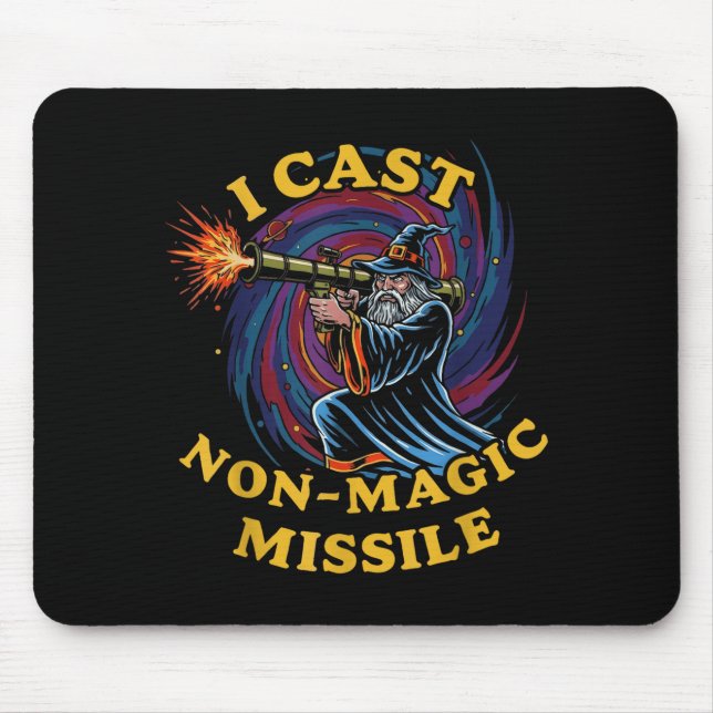 I Cast Non-magic Missile Funny Wizard Parody Meme  Mouse Mat (Front)