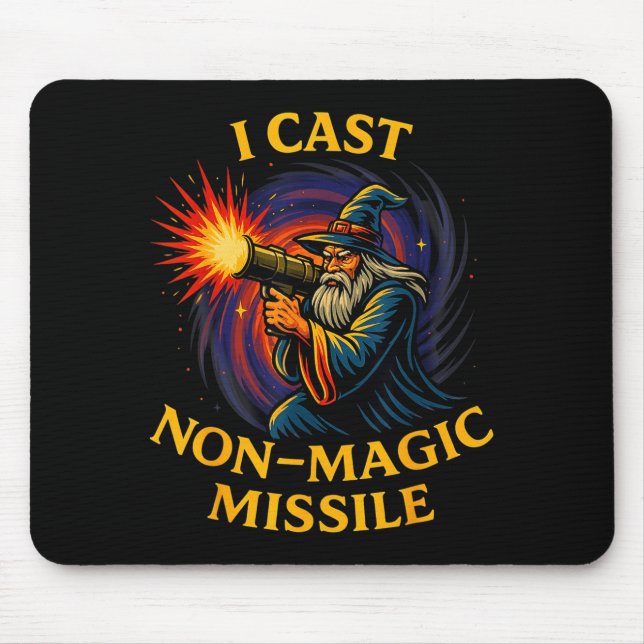 I Cast Non-magic Missile Funny Wizard Parody Meme  Mouse Mat (Front)