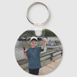 I Caught My First Fish with Grandpa Photo Key Ring