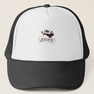 I Caw The Raven Gothic Art Horror Classic Retro Trucker Hat