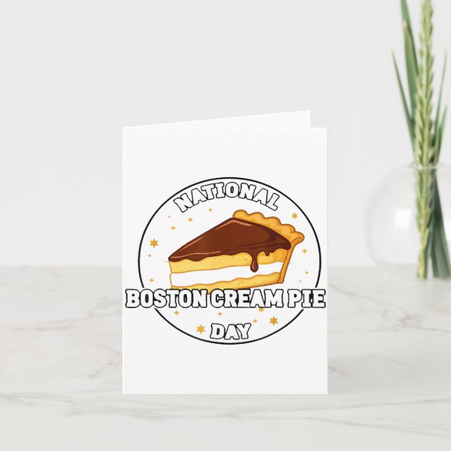 I Celebrate National Boston Cream E Day Food Cake  Card (Front)