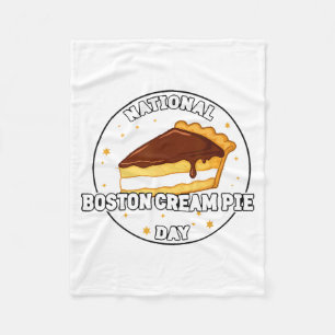 I Celebrate National Boston Cream E Day Food Cake Fleece Blanket