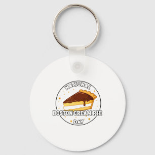 I Celebrate National Boston Cream E Day Food Cake  Key Ring