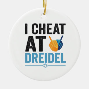 I Cheat at Dreidel Funny Jewish Game Holiday Gift Ceramic Tree Decoration