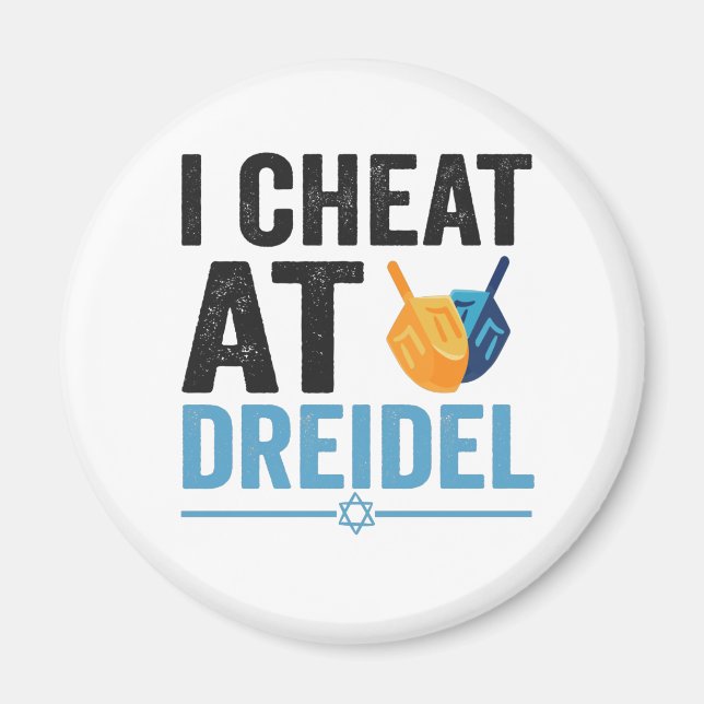 I Cheat at Dreidel Funny Jewish Game Holiday Gift Magnet (Front)