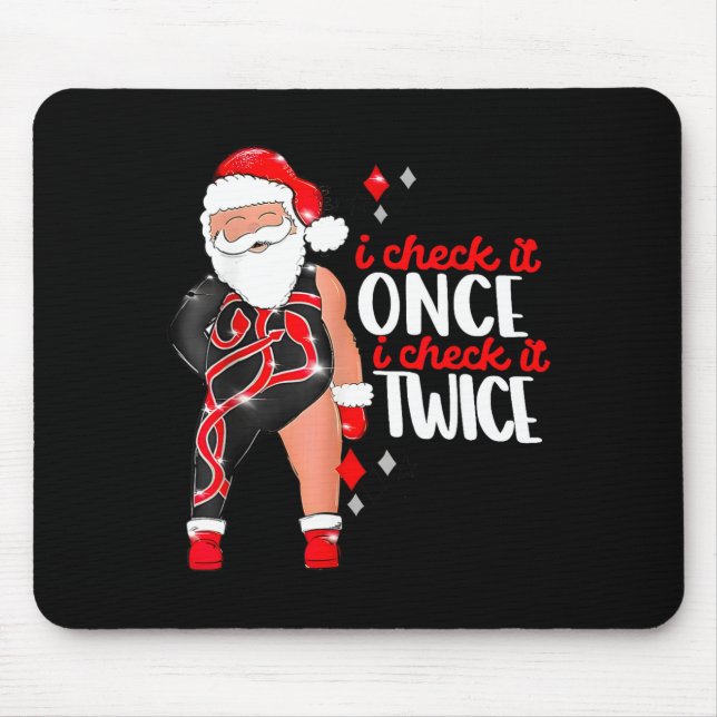 I Check It Once Then I Check It Twice Santa 1989 C Mouse Mat (Front)