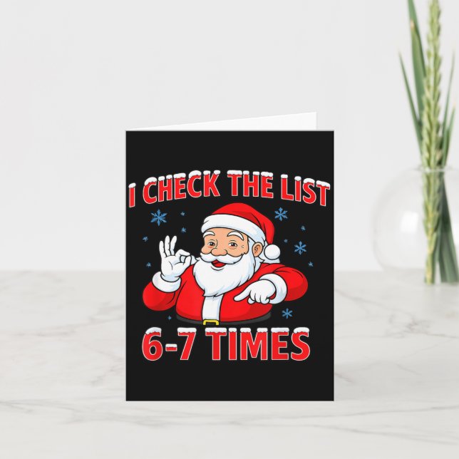 I Check The List 67 Times Santa Gen Z Slang Raunch Card (Front)