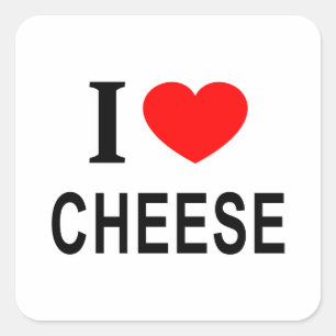 I ❤️ CHEESE I LOVE CHEESE I HEART CHEESE SQUARE ST SQUARE STICKER