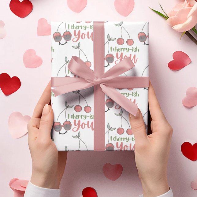 I Cherry-Ish You Wrapping Paper (Let someone special know that you, "Cherry-ish them" with this cute wrapping paper! )