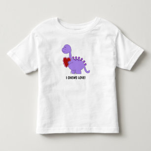 I Chews Love! Cute Dinosaur w/ Heart Toddler T-Shirt
