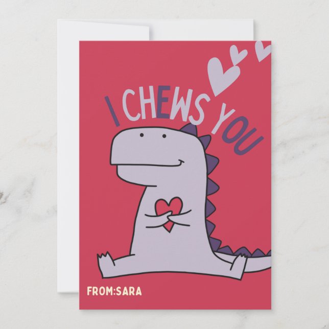 I Chews You! Classroom Valentine  Holiday Card (Front)