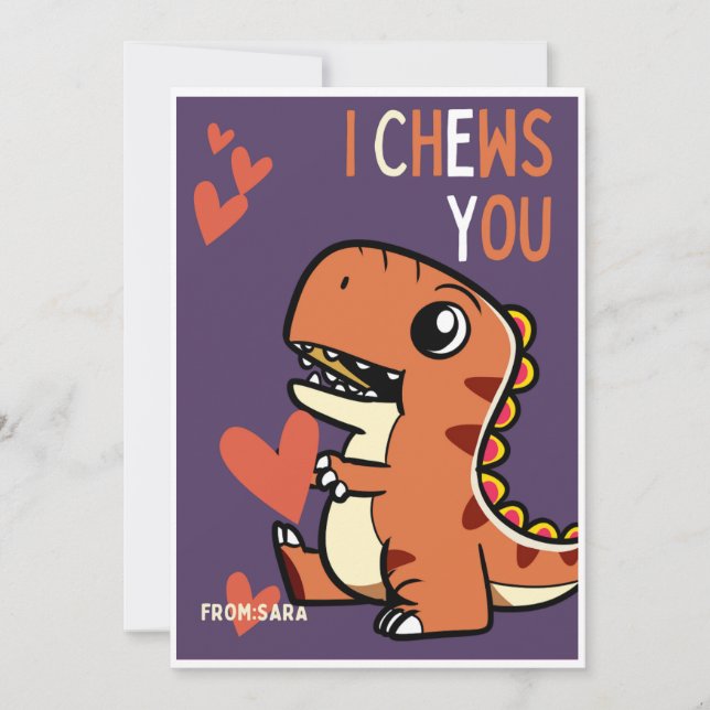 I Chews You! Classroom Valentine Holiday Card (Front)