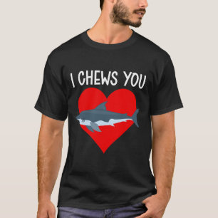 I Chews You Funny Shark Valentines Day Couple Kids T-Shirt