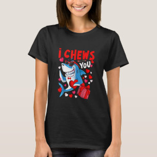 I Chews You Heart Shark Valentine's Day Shark Boy T-Shirt