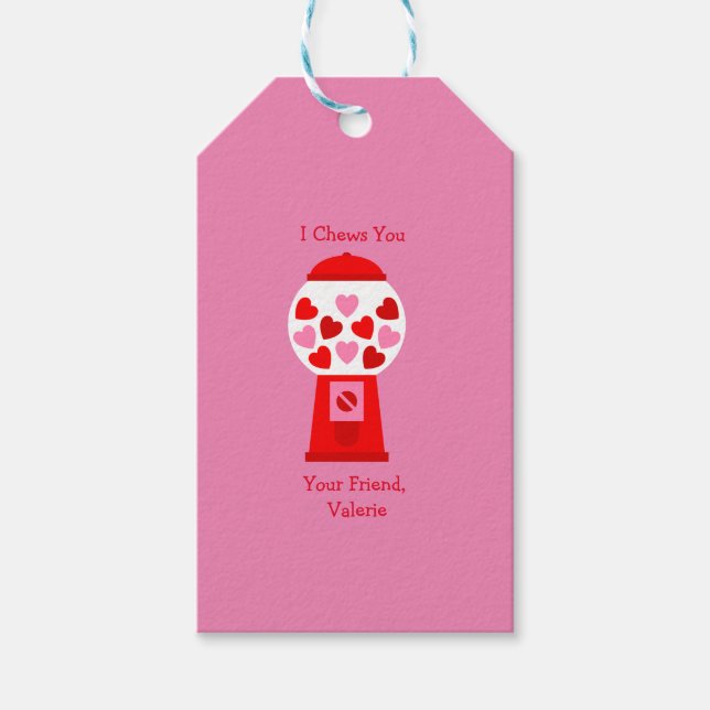 I Chews You Personalised Valentine Gift Tag (Front)