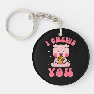 I Chews You Pizza Key Ring