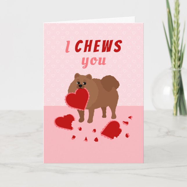 I Chews You Pomeranian Valentine's Day Holiday Car (Front)