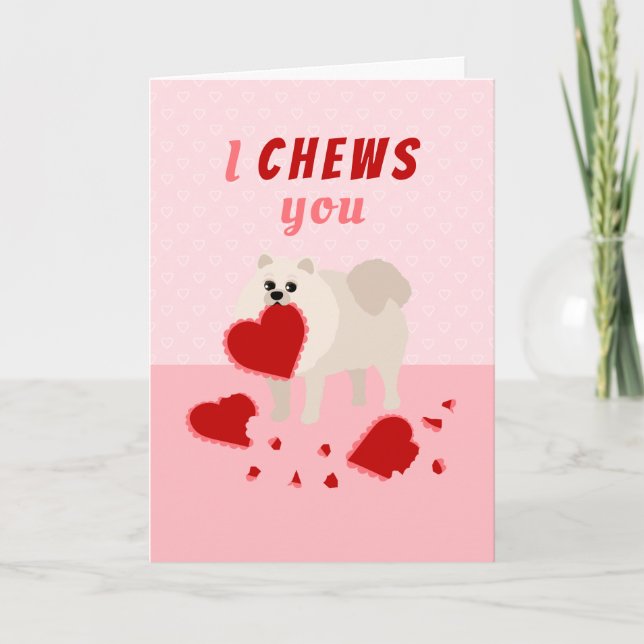 I Chews You Pomeranian Valentine's Day Holiday Car (Front)