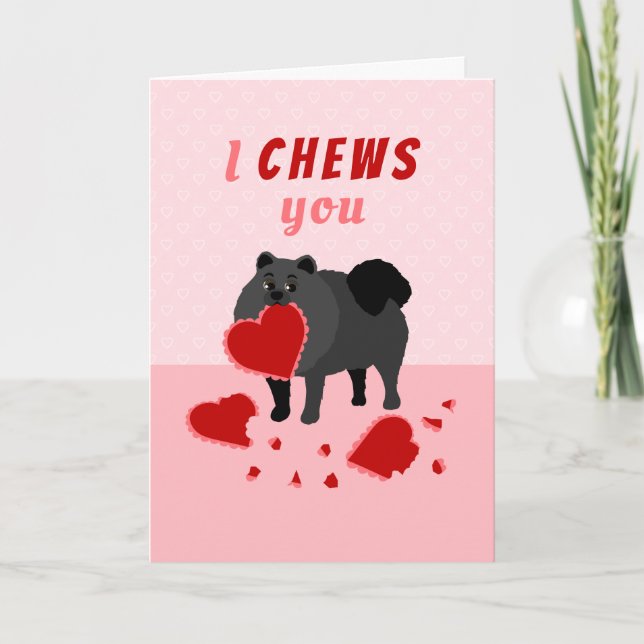 I Chews You Pomeranian Valentine's Day Holiday Car (Front)