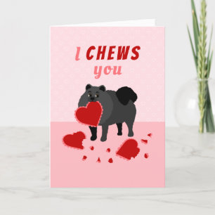 I Chews You Pomeranian Valentine's Day Holiday Car Card