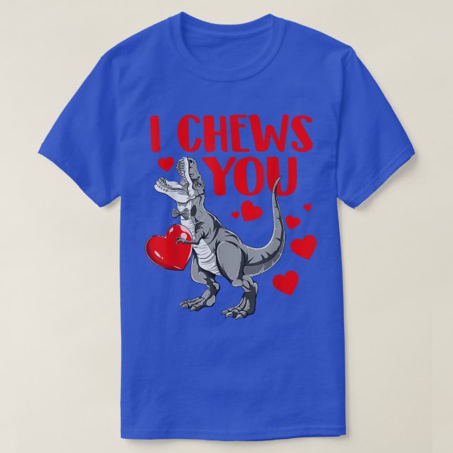 I Chews You Trex Dino Cute Baby Boy Valentines Day T-Shirt (Design Front)