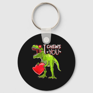 I Chews You Valentine T Rex Dinosaur Shirts Valent Key Ring