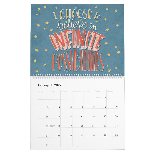 "I Choose" Affirmations Calendar (Jan 2027)