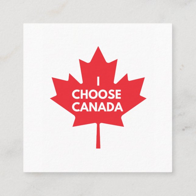 I Choose Canada Business Card (Back)