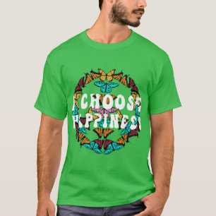 I Choose Happiness Hippie Bohemian Boho Butterflie T-Shirt