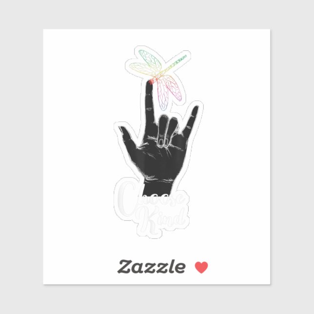 I Choose Kindness Dragonfly Deaf Asl Kids Kind (Sheet)