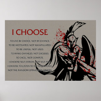 I Choose Motivational Spartan Poster