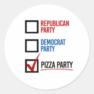 I Choose Pizza Party Classic Round Sticker