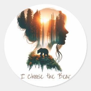 I Choose the Bear Classic Round Sticker