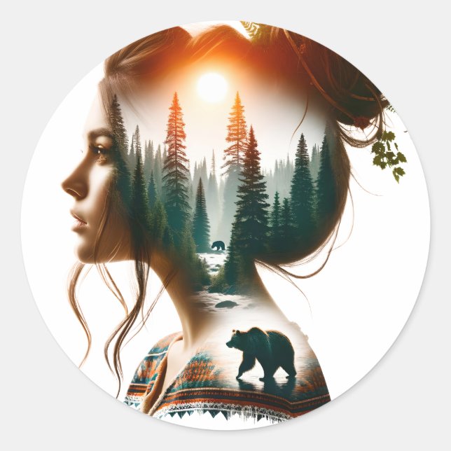 I Choose the Bear Classic Round Sticker (Front)