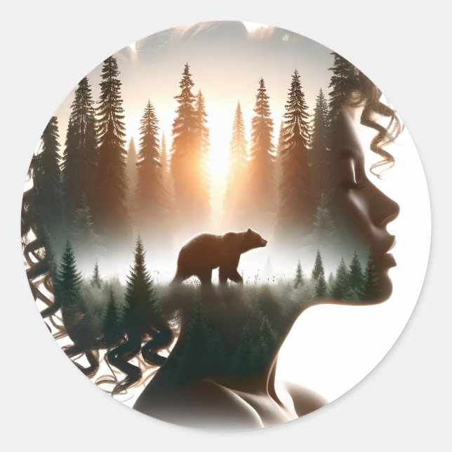 I Choose the Bear Classic Round Sticker (Front)