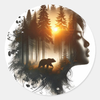 I Choose the Bear Classic Round Sticker