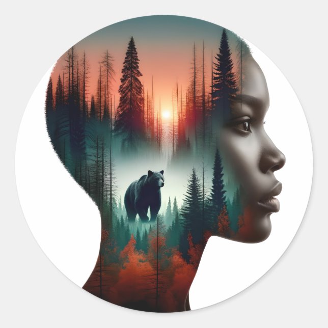 I Choose the Bear Classic Round Sticker (Front)