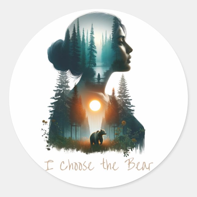 I Choose the Bear Classic Round Sticker (Front)