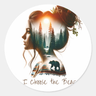 I Choose the Bear Classic Round Sticker
