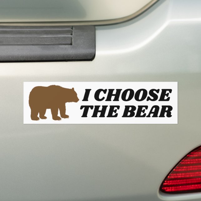 I Choose The Bear Feminism 4B Feminist Bumper Sticker (On Car)