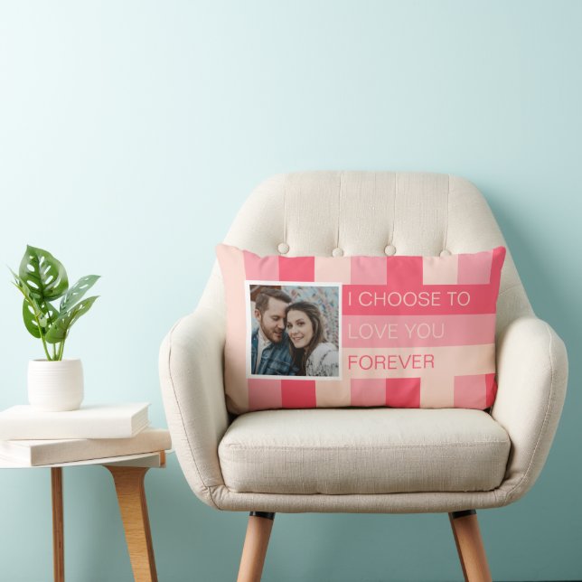 I Choose to Love You Forever Photo Custom Lumbar Cushion (Chair)