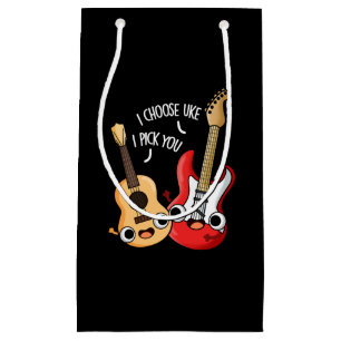 I Choose Uke I Pick You Funny Guitar Ukulele Pun Small Gift Bag