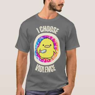 I Choose Violence Cute Cat with Knife  T-Shirt